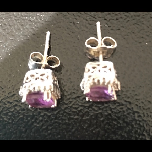 Amethyst And Diamond  14K Jewelry Set - Picture 5 of 7